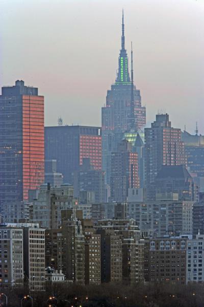 Midtown and Riverside Drive at dusk